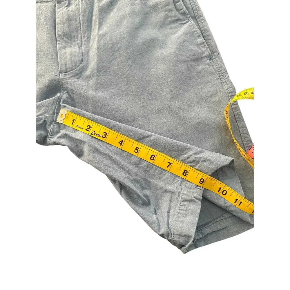 Banana Republic Men Aiden Light Blue Chino Classic Flat Front Shorts Size 31